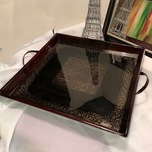 Serving tray - gold foil embossing & resin coating